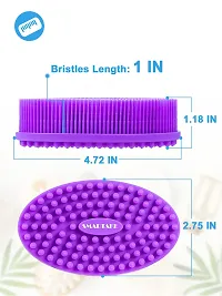 SMARTAKE Silicone Bath Brush, Soft Body Brush for Exfoliating  Glowing Skin, Gentle Massage with Body Scrubber for All Kinds of Skin, Hygienic, Long Lasting, Improve Your Blood Circulation (Purple)-thumb1