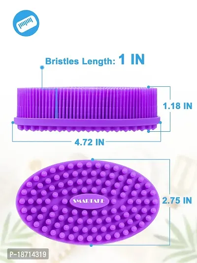 SMARTAKE Silicone Bath Brush, Soft Body Brush for Exfoliating  Glowing Skin, Gentle Massage with Body Scrubber for All Kinds of Skin, Hygienic, Long Lasting, Improve Your Blood Circulation (Purple)-thumb2