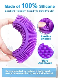 SMARTAKE Silicone Bath Brush, Soft Body Brush for Exfoliating  Glowing Skin, Gentle Massage with Body Scrubber for All Kinds of Skin, Hygienic, Long Lasting, Improve Your Blood Circulation (Purple)-thumb2