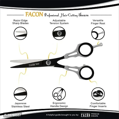 FacAtilde;?n Professional Razor Edge Barber Hair Cutting Scissors - Japanese Stainless Steel - 6.5 Length - Fine Adjustment Tension Screw - Salon Quality Premium Shears (The Alpha)-thumb4