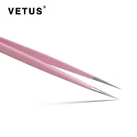 Vetus Pink Color Precision Eyebrow Eyelash Plant Tweezers Hair Remover Nail Beauty Makeup Tool Stainless Steel Pointed Tip Cs-11-thumb2