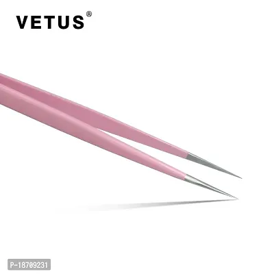 Vetus Pink Color Precision Eyebrow Eyelash Plant Tweezers Hair Remover Nail Beauty Makeup Tool Stainless Steel Pointed Tip Cs-11-thumb3