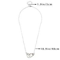 Bomine Simple Necklace chain Handcuffs Necklaces Jewelry chains for Women and Girls (Sliver)-thumb4