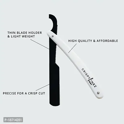 Crispy Linez Barber Turkish Razor | Professional Straight Razor (White  Black)-thumb2