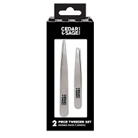 Men's Stainless Steel Tweezer Duo Set-thumb1