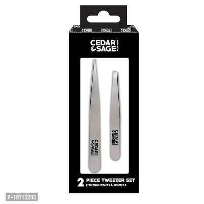 Men's Stainless Steel Tweezer Duo Set-thumb2