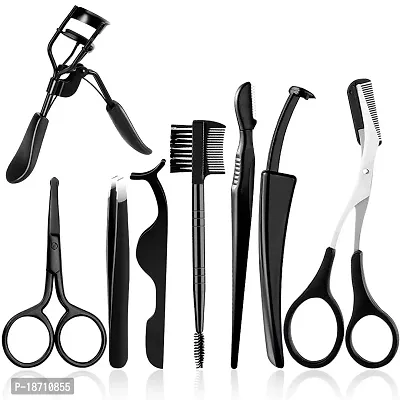 8 in 1 Eyebrow Grooming Set, EBANKU Eyebrow Razor Eyebrow Scissors Eyebrow Tweezer Eyebrow Comb Eyebrow Scraping Nose Hair Scissors Eyelash Curler False Eyelashes Applicator Tool Eyebrow Tools Kit