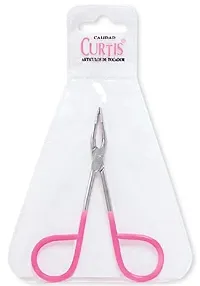 Curtis PROFESSIONAL Salon TWEEZERS with Easy Scissor Handle, CASE Included; The BEST PRECISION EYEBROW TWEEZERS Men/Women; Tools for Facial Hair, Ingrown Hair, Blackhead; Pink  Silver EASY TO HOLD-thumb3