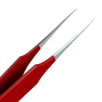 Ingrown Hair Tweezers | Pointed Tip | Red | 2 Pack | Precision Stainless Steel | Extra Sharp and Perfectly Aligned for Ingrown Hair Treatment  Splinter Removal For Men and Women | By Tweezees-thumb1