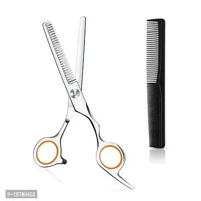 Hair Cutting Scissors Thinning Shears Stainless Steel Hair Texturizing Shears Hairdressing Thinning Scissors 6.7 Inch Professional Salon Barber Haircut Scissors for Women Man Kids Pets Family-Orange