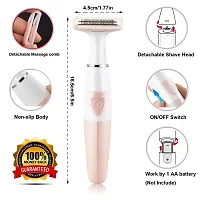 Women Painless Hair Remover,Gominyuf Electric Lady Shaver Trimmer with Upgrade Cutter Head Professional for Shave Arm,Bikini,Leg,Armpit Hair,Battery operated (Pink)-thumb4