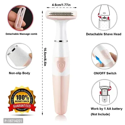 Women Painless Hair Remover,Gominyuf Electric Lady Shaver Trimmer with Upgrade Cutter Head Professional for Shave Arm,Bikini,Leg,Armpit Hair,Battery operated (Pink)-thumb5