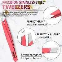 Tweezers for Women - Slant Tweezers - Tweezers Precision - Professional Eyebrow Tweezers - Durable Tweezer for Facial Hair Removal and Brow Shaping-thumb2