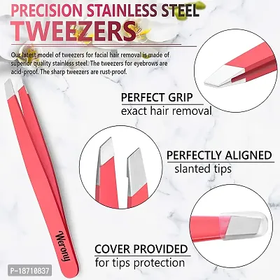 Tweezers for Women - Slant Tweezers - Tweezers Precision - Professional Eyebrow Tweezers - Durable Tweezer for Facial Hair Removal and Brow Shaping-thumb3