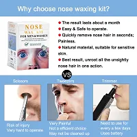 Nose Wax Kit for Men Women, Nose Hair Removal Waxing Kit Eyebrows Ears Lips Facial Nose Hair Remover Wax with 50g Hard Wax Beads 20 Applicators 10 Paper Cups 8 Moustache Protectors  1 Measuring Cup-thumb1