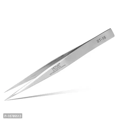 Vetus Tweezer Stainless Steel Non-Magnetic Pointed Tip Professional Eyelash Eyebrow Switzerland Standard St-16-thumb2