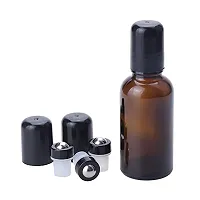 Stainless Ball Plug For Glass Roller Essential Oil Bottles,Leak Proof Snap Roller Tops Stainless Steel Roller Stopper With Black Lids For DIY??OElig;10pcs-thumb3