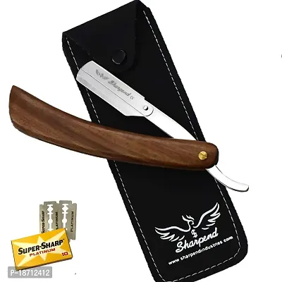 Straight Edge Barber Razor for Close Shave ?euro;ldquo; Professional Barber Razor for Men with 20 Single Edge Blades- Mens Straight Razor Kit, navajas de barber by Sharpend