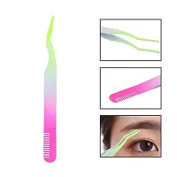 Precision Tweezer with Comb, Two in one Precision Tweezers Master??OElig; End With Eyebrow Comb, Stainless Steel Hair Removal Cosmetic Tools (Two-color)-thumb1