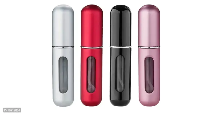 Timiili Perfume atomizer cologne bottles refillable perfume bottles mini size for travelling and outgoing (Red, Pink, Silver, Black)