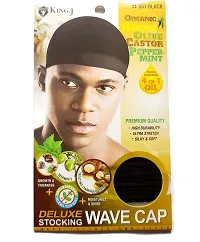 Healthy Treated Wave Deluxe Stocking Wave Cap Black (3 Pack)-thumb1