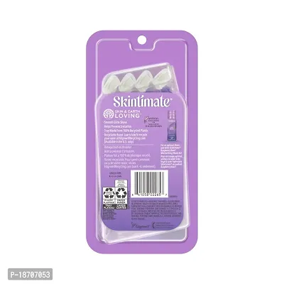 Skintimate Disposable Razor for Women, Exotic Violet Blooms Scented Four Bade Razor, 4 Count-thumb2