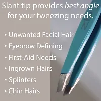 Zizzili Basics Tweezers - Limited Edition Aqua OmbrAtilde;? Slant Tweezer - Best Tweezers for Eyebrow, Hair Removal and Your Precision Needs-thumb2