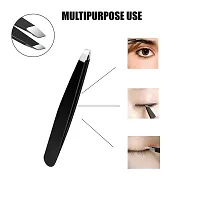 Slant Tweezers - Professional Stainless Steel Slant Tip?Precision Eyebrow Tweezers For Your Beauty(Single-Black)-thumb3