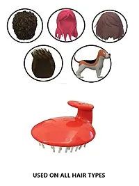 Hair Scalp Massager Shampoo Brush Red 3 pack, GBS [Wet  Dry] Manual Head Scalp Massage Brush, Soft Silicone Bristles Care for The Scalp, Exfoliate and Remove Dandruff, Promote Hair Growth - Red-thumb2