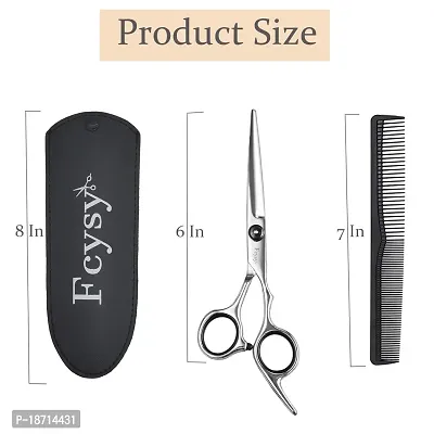 Haircut Scissors for Hair Cutting, Fcysy Professional 6 Inches Hair Scissors Barber Shears, Haircutting Scissor Beard Scissors Hair cutting Scissors with Comb, Salon Hair Shears for Men Women Pet-thumb2