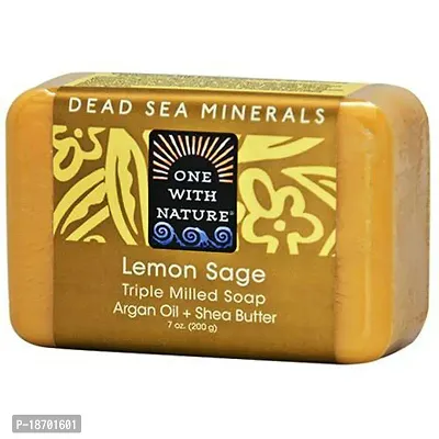 One With Nature Lemon Sage Dead Sea Mineral Soap, 7 Ounce Bar-thumb5