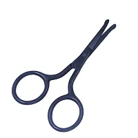 Yutoner Curved Straight Rounded Blunt Facial Hair Scissors for Men - Mustache, Nose Hair  Beard Trimming Scissors, Safety Use for Eyebrows, Eyelashes, and Ear Hair (Black Safety Head)-thumb2