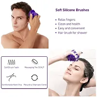 Scalp Massager, Scalp Brush Hair Shampoo Brush Head Scrubber purple-thumb4