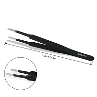 Tovip 6 Pcs Esd Tweezers Set Anti-Static Tweezers Stainless Steel Tweezers For Eyelash Extension, Electronics, Jewelry-Making - Straight And Curved Tip Tweezers - Black-thumb4