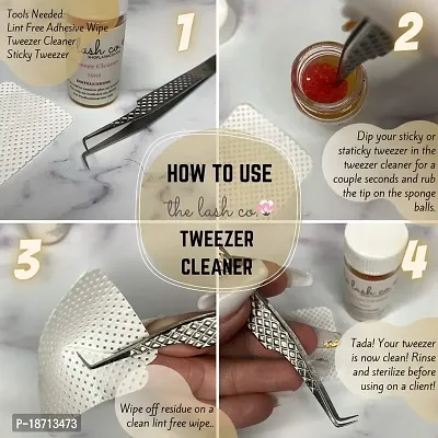 The Lash Co. Tweezer Cleaning Tool Solution/Liquid Adhesive Remover  2 Spongeballs (1 bottle 30 ml)-thumb5