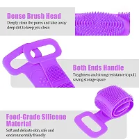 ZKIUTI Back Scrubber for Shower,Silicone Body Scrubber for Men and Women,32 Inches Long Scrubby Buddy, Body Exfoliating,Comfortable Massage, Light and Durable(Purple)-thumb2