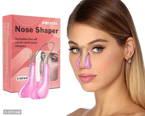 Nose Shaper Lifter Clip Pain-Free Soft Silicone Nose Corrector Nose Bridge Straightener Nose Slimming Device Nose Beauty Up Lifting Tool(Unisex) (Pink)