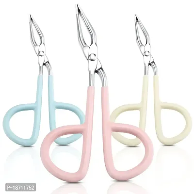 3 Pieces Eyebrow Scissor Handle Tweezers Stainless Steel Scissors Handle Tweezers Scissors Shaped Eyebrow Straight Tip Tweezers Clip Multipurpose Face Makeup Face Care Tools for Trimming and Shaping