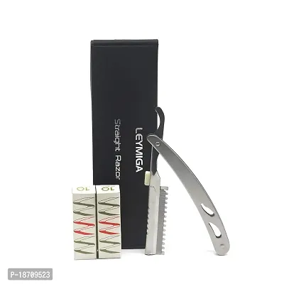 LEYMIGA Professional Hair Styling Thinning Texturizing Cutting, Straight Razors + 10 Replacement Blades-thumb0