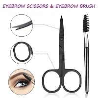 Eyebrow Tweezers Set, HOCOSY 7 in 1 Eyebrow Kit includes Eyebrow Scissors, Brush, Eyebrow Razor, Stainless Steel, Best Precision Eyebrow Shaper Trimmer for Ingrown Hair with Leather Travel Case-thumb4