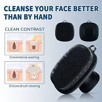 Facial Cleansing Brush Silicone, Face Wash Brush Manual Waterproof, Cleansing Skin Care Face Brushes for Cleansing and Exfoliating (black)-thumb3