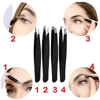 Precision Slant Eyebrow Tweezers for Women  Men | Professional Stainless Steel Hair Removal Makeup Tool, Lash Tweezer for Ingrown Hair/blackhead/splinter, (4 Pcs)-thumb3