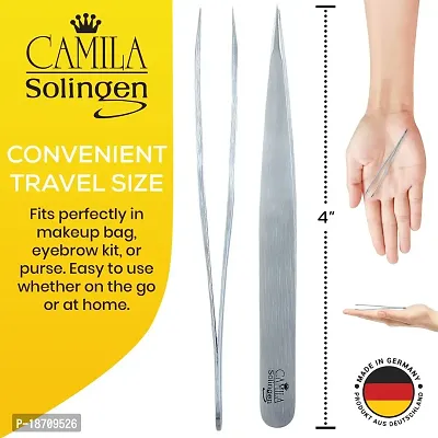 Camila Solingen CS27 4 Professional Surgical Grade Stainless Steel Precision Tip Eyebrow Tweezers for Facial Hair Shaping  Removal. Beauty Tool for Men/Women. Made in Solingen Germany (Pointed)-thumb4