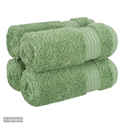 Luxury Turkish Cotton Washcloths for Easy Care, Extra Soft and Absorbent, Fingertip Towels, 4 Pack Washcloth Set by United Home Textile, Sage Green-thumb0