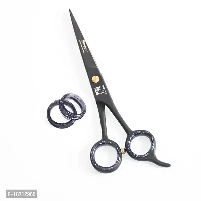 Professionally Finished Stainless Steel Hair Cutting Scissors - Smooth and Durable Barber Scissors for Home and Saloons - Easy usage soft inner finger rounds tool for Men/Women (Barber Scissors, 6.5)