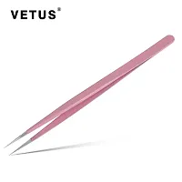 Vetus Pink Color Precision Eyebrow Eyelash Plant Tweezers Hair Remover Nail Beauty Makeup Tool Stainless Steel Pointed Tip Cs-11-thumb1