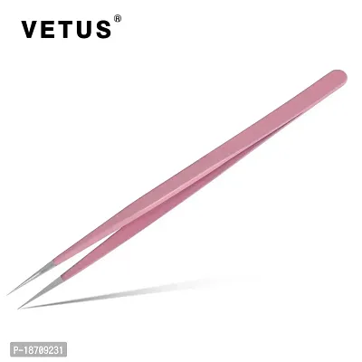 Vetus Pink Color Precision Eyebrow Eyelash Plant Tweezers Hair Remover Nail Beauty Makeup Tool Stainless Steel Pointed Tip Cs-11-thumb2