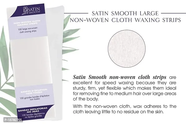 Satin Smooth Large Non-Woven Cloth Waxing Strips, 100 Count-thumb3