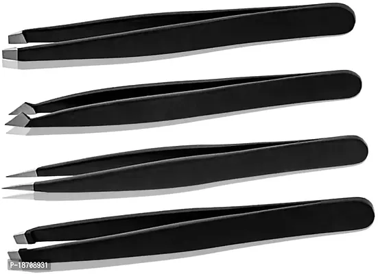 Tweezers for Eyebrows Eyelash Extension (Black)