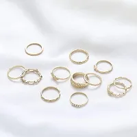 Victray Boho Rings Gold Hollow Carved Ring Set Stylish Fashion Bracelets Hand Accessories Jewelry for Women and Girls(12 PCS)-thumb4